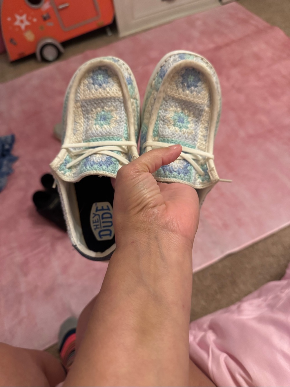 Hey Dude Kids Sneakers in Navy and White